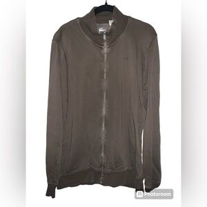 Lacoste brown full zip up mock neck sweatshirt size‎ 6 or XL